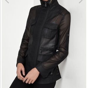 Leather mesh jacket